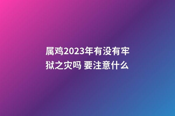 属鸡2023年有没有牢狱之灾吗 要注意什么